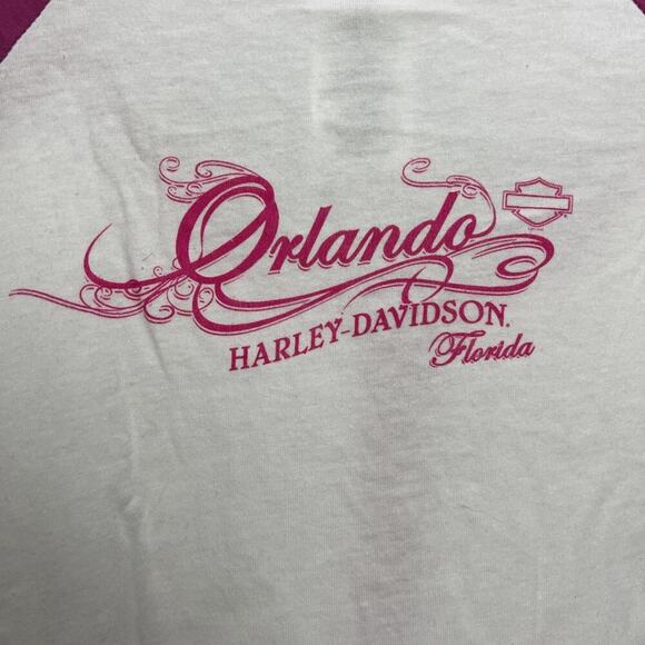 Harley-Davidson Women’s XL White Pink Short Sleeve Tee T-Shirt Motorcycle - Picture 5 of 8